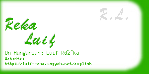 reka luif business card